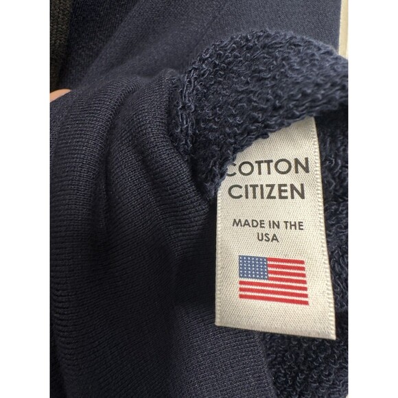 Cotton Citizen Jacket Mens Small Navy Blue Quarter Zip Hooded Side Zippers - Picture 13 of 14